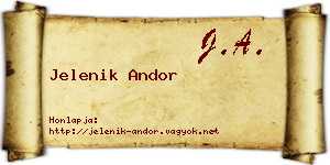 Jelenik Andor névjegykártya