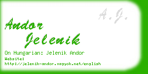 andor jelenik business card